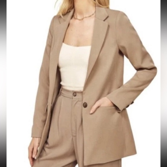 Reformation Major Blazer Khaki Size Large - Picture 1 of 6